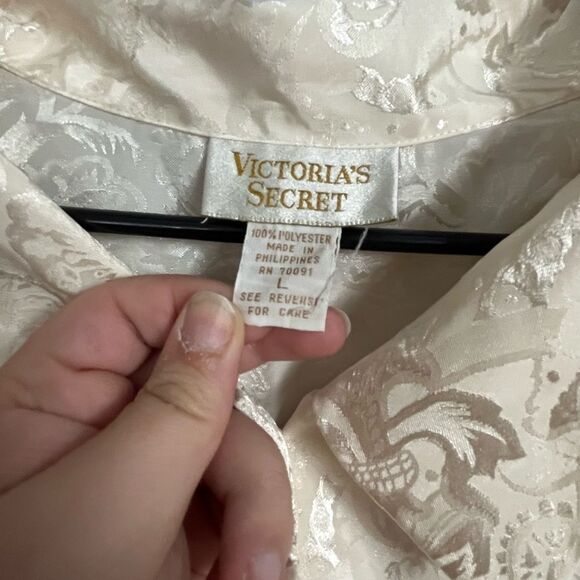 Vintage Gold Label Victoria’s Secret Floral Button Down Night Shirt Size Large - Picture 6 of 7